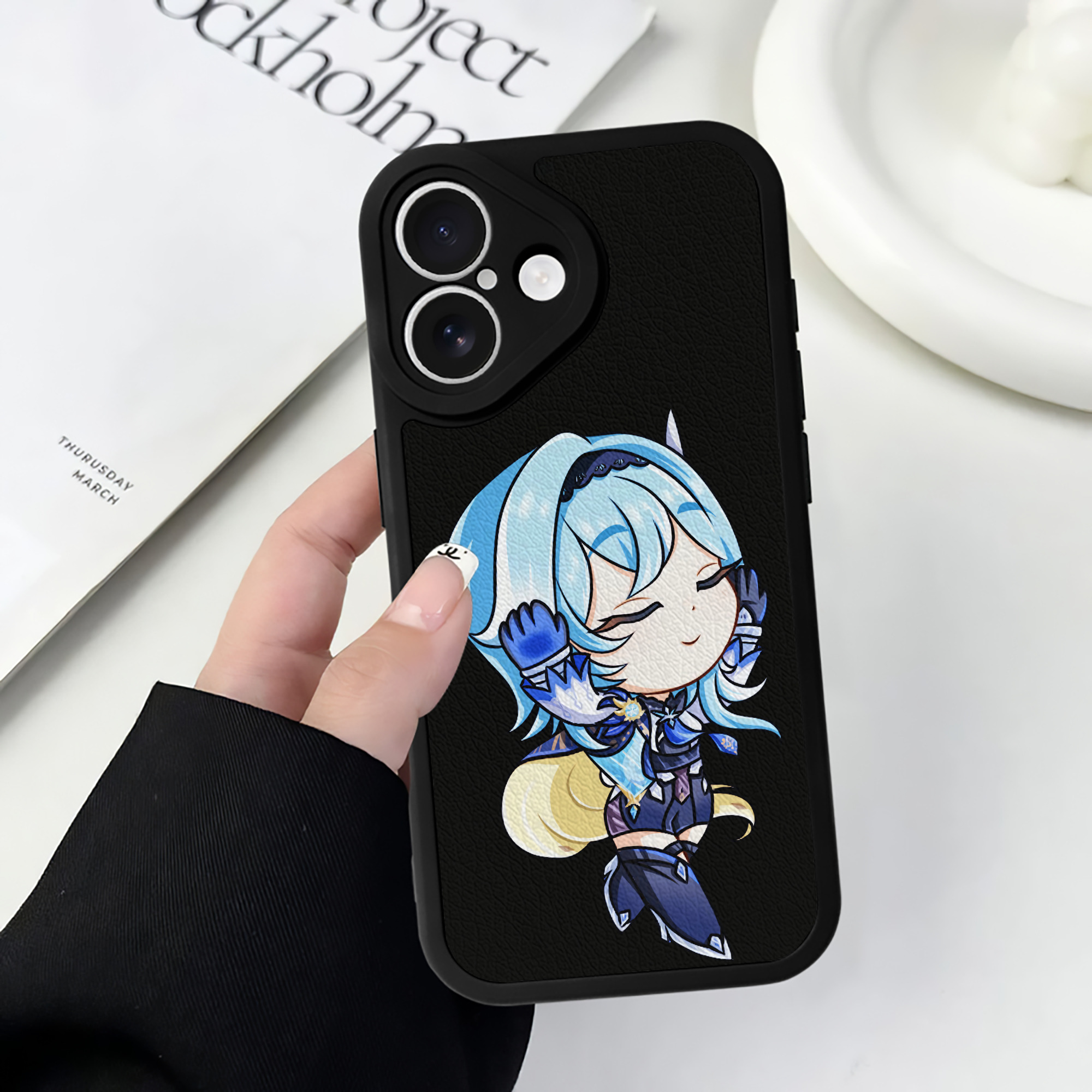げんし神 优菈 ゆうら genshin Yūra 【iPhone 16シリーズ対応】シリコンスマホケース（レザー調） 材質：シリコン